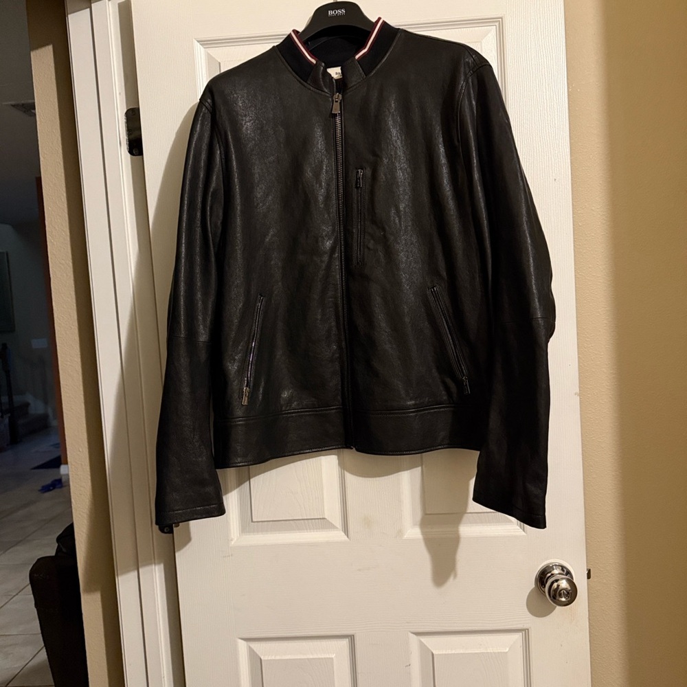 Mens Bally Leather Bomber Size 50!